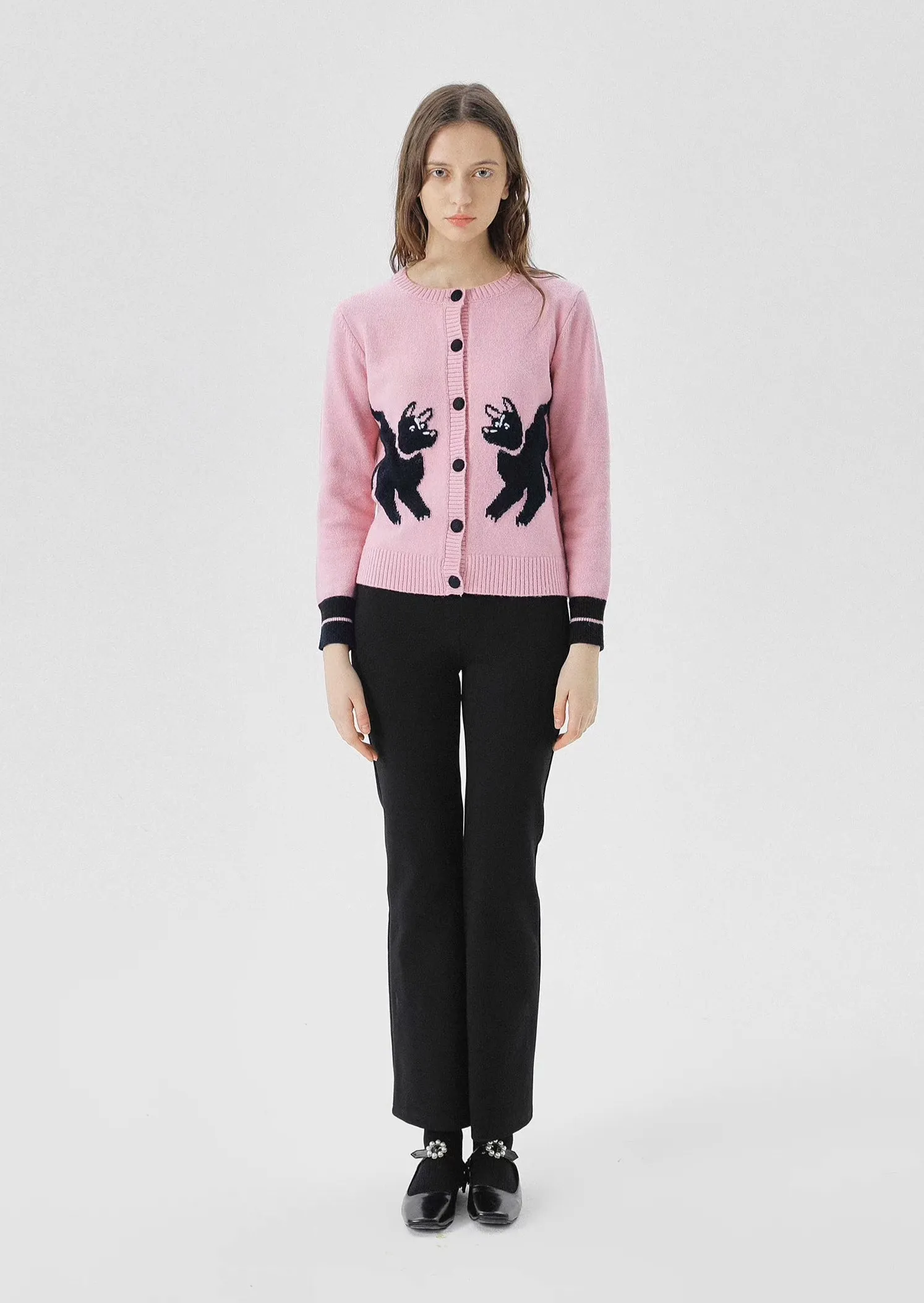 black stretch fabric trousers pants