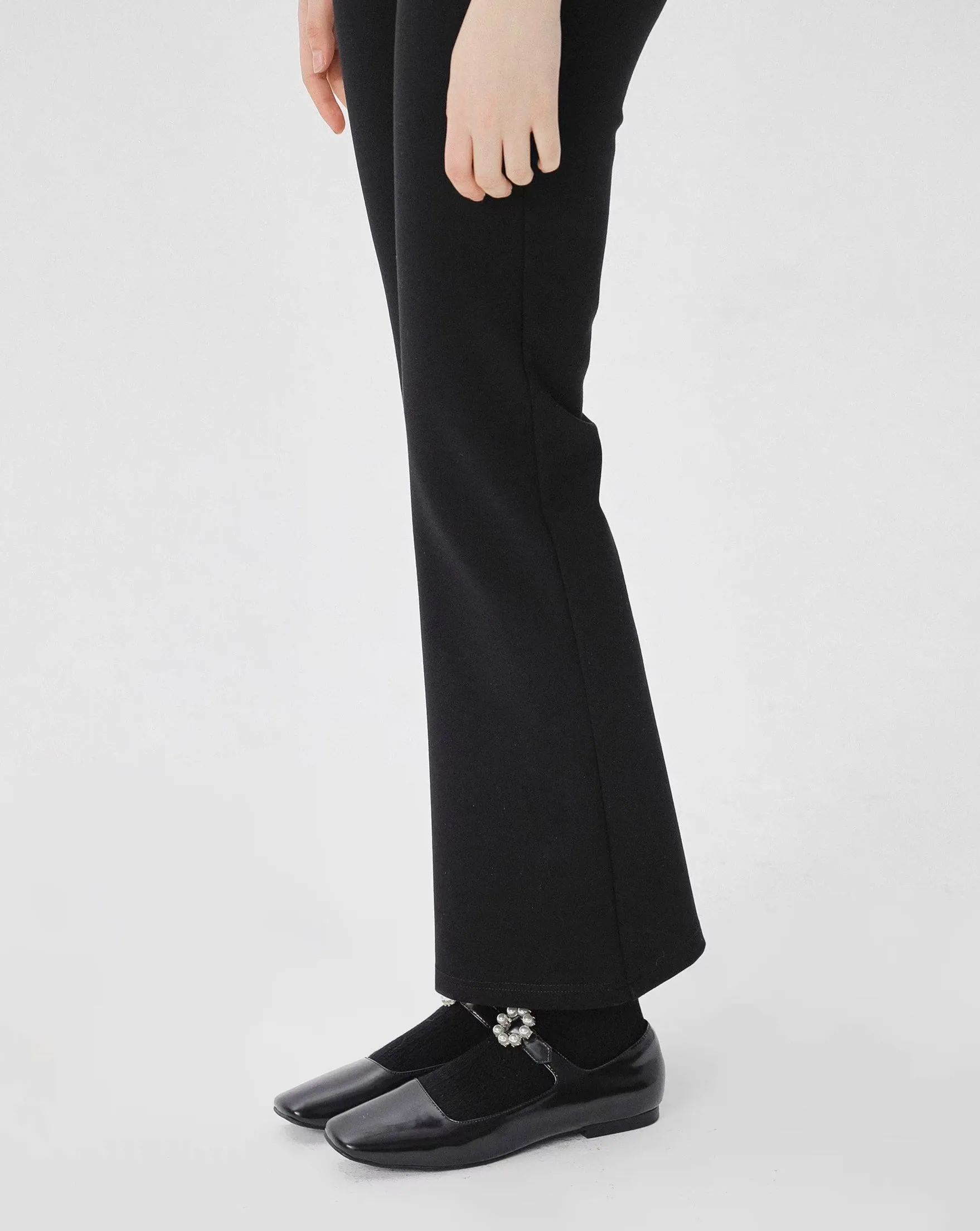 black stretch fabric trousers pants