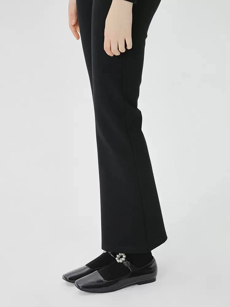 black stretch fabric trousers pants