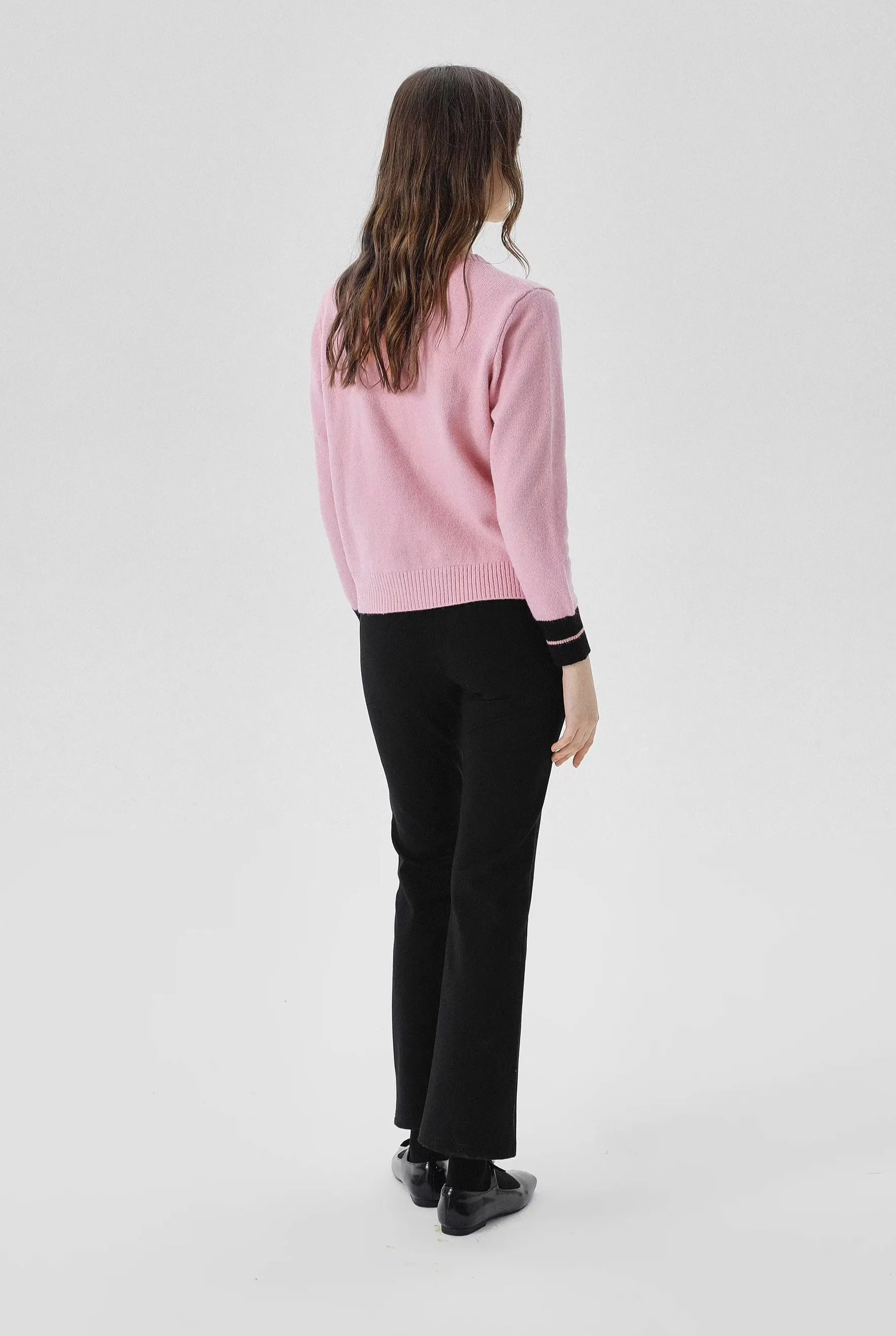 black stretch fabric trousers pants