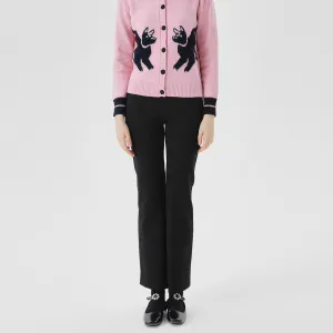 black stretch fabric trousers pants