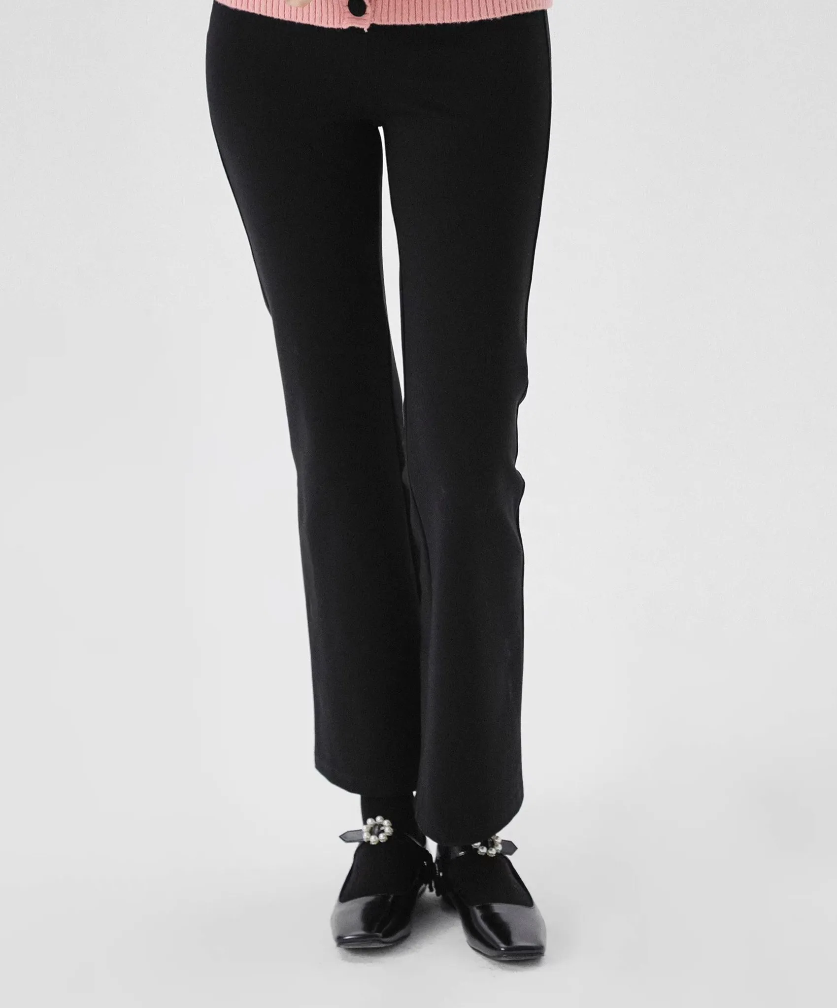 black stretch fabric trousers pants