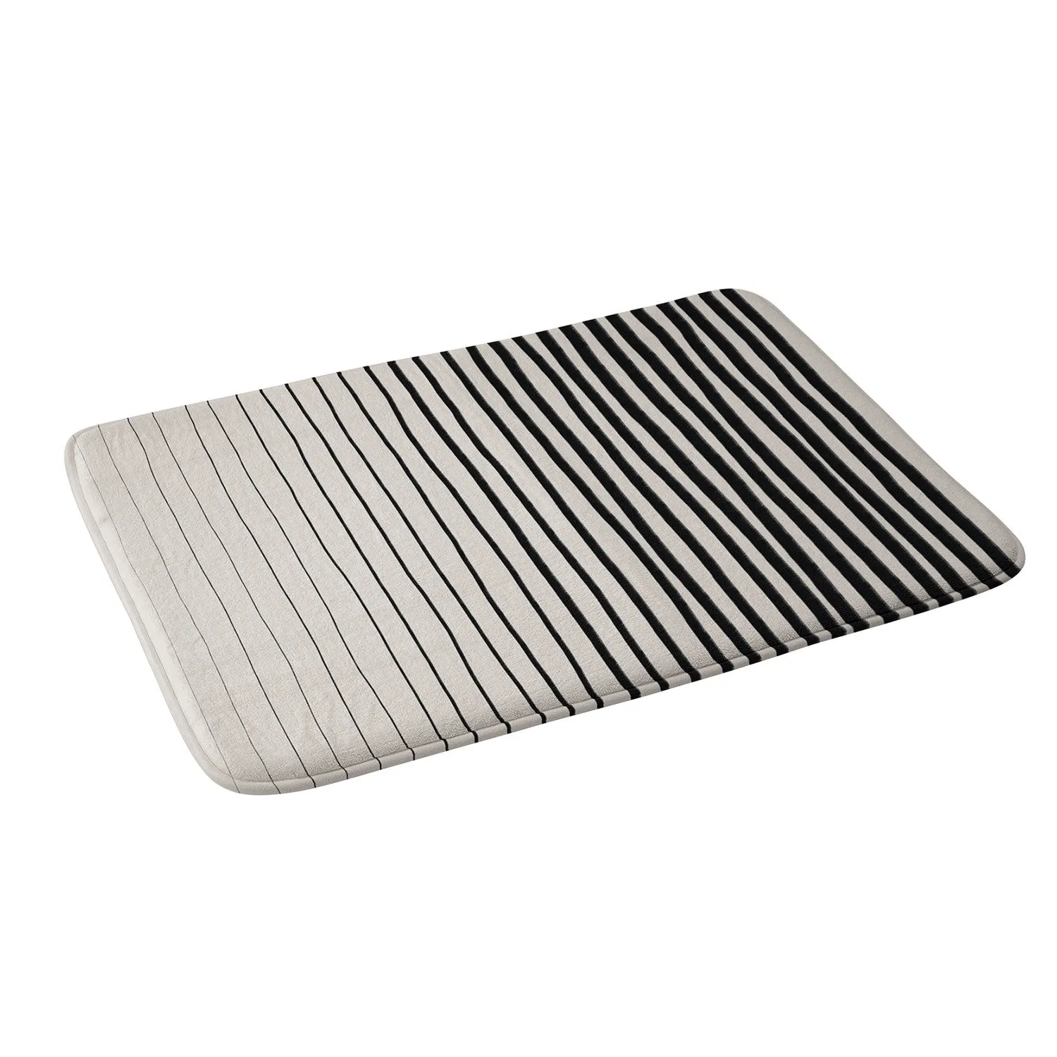 BLACK VERTICAL LINES MEMORY FOAM BATH MAT
