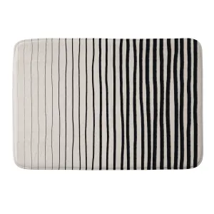 BLACK VERTICAL LINES MEMORY FOAM BATH MAT