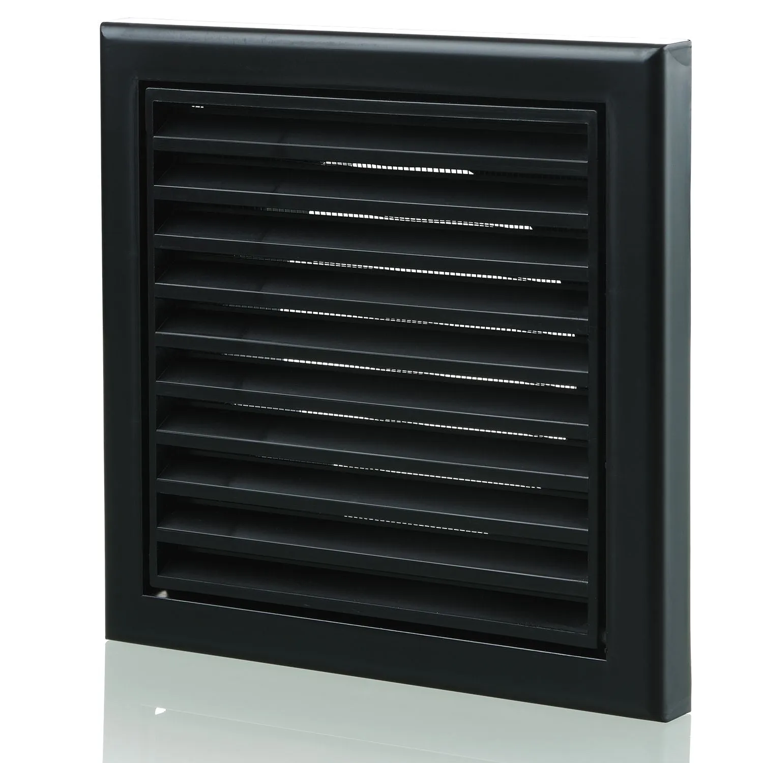 Blauberg DECOR 155X155/100S BLACK Plastic Vented Fixed Blade Air Ventilation Louvred Grille 4" 100mm