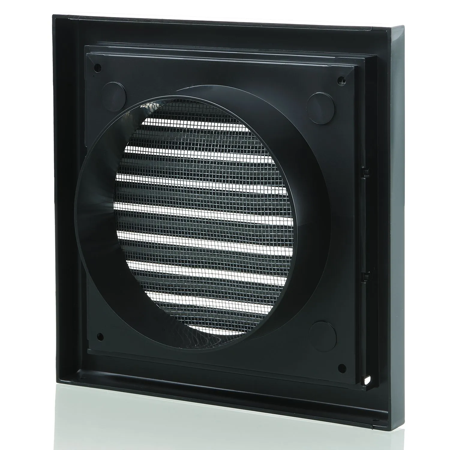 Blauberg DECOR 155X155/100S BLACK Plastic Vented Fixed Blade Air Ventilation Louvred Grille 4" 100mm