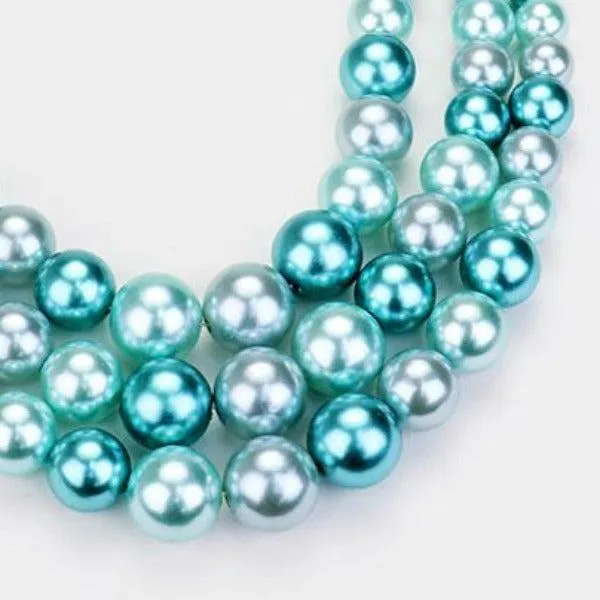 Blue Pearl (faux) Necklace & Earring Set