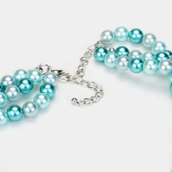 Blue Pearl (faux) Necklace & Earring Set