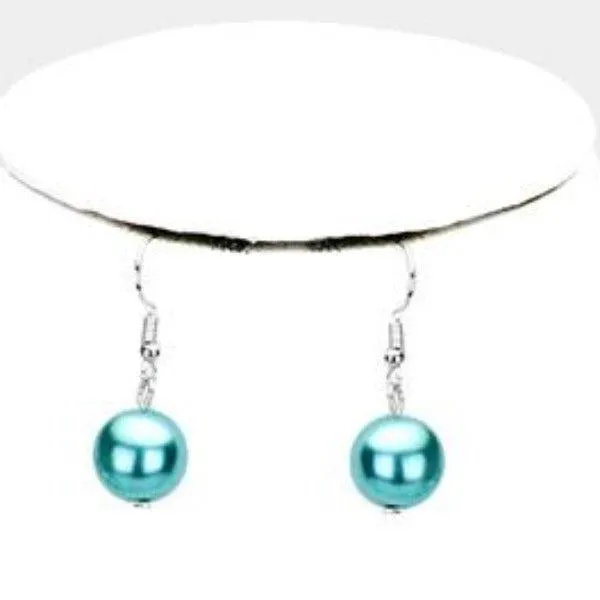 Blue Pearl (faux) Necklace & Earring Set