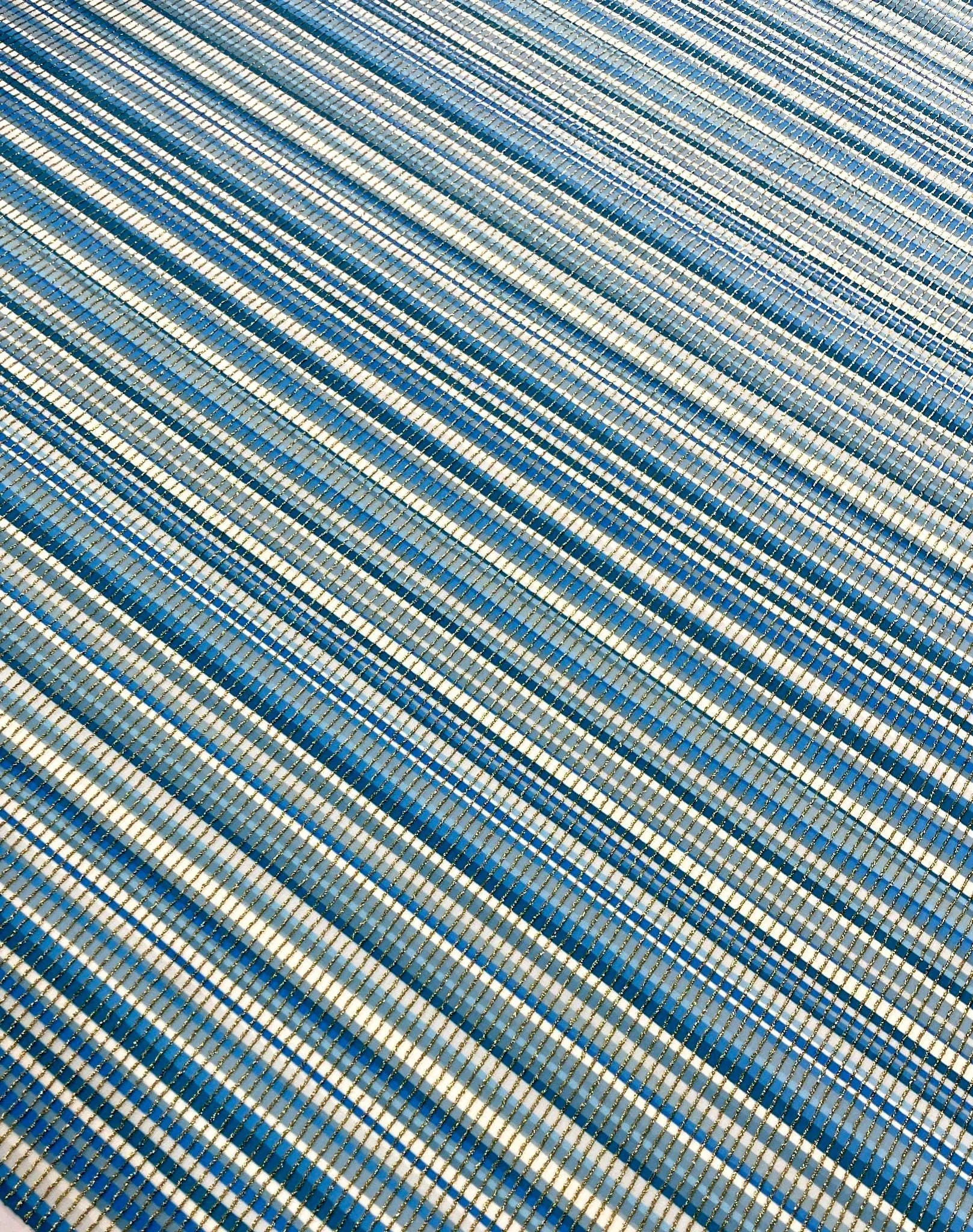 Blue Striped Shimmer Ottoman Fabric with 4-Way Stretch