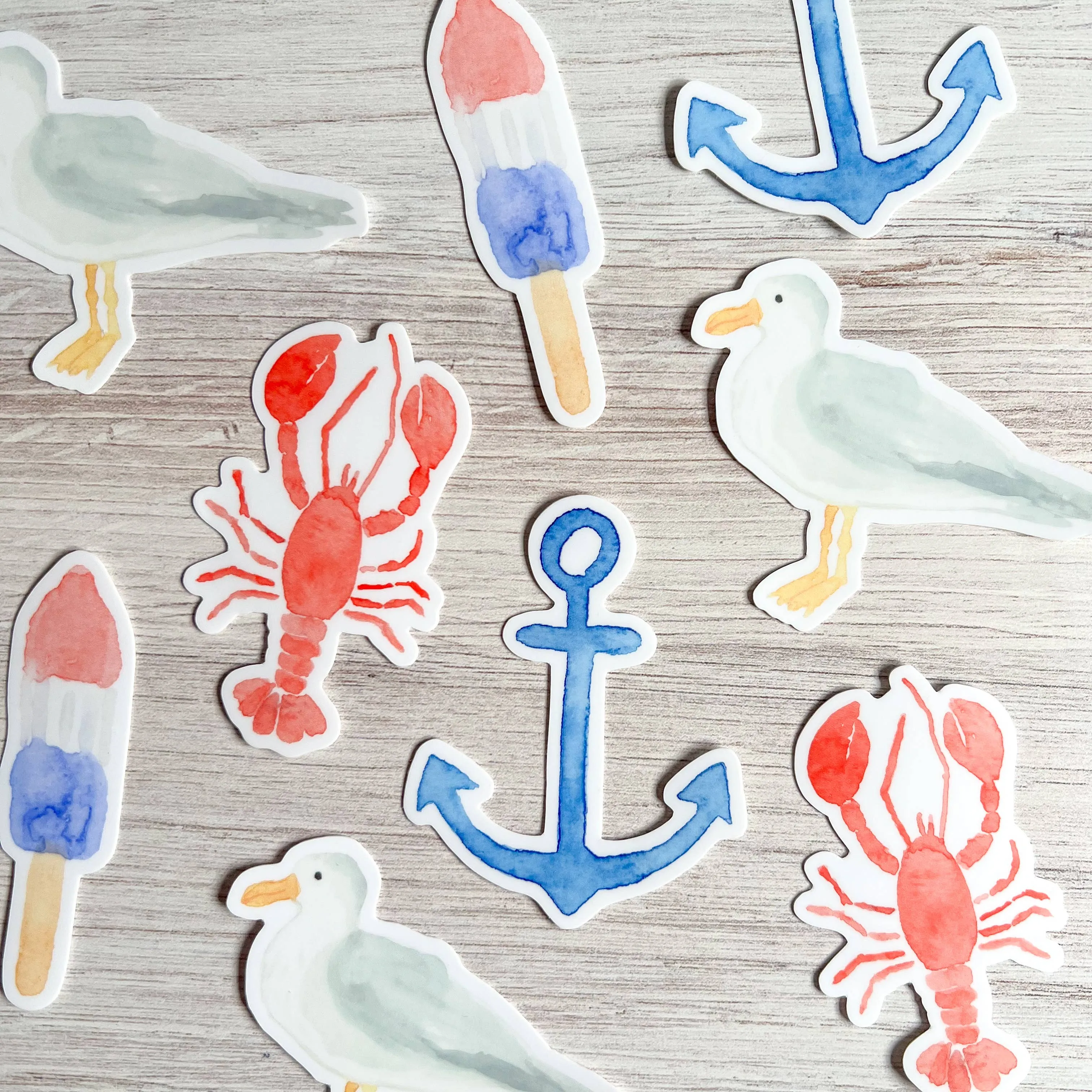 Blue Watercolor Anchor Sticker