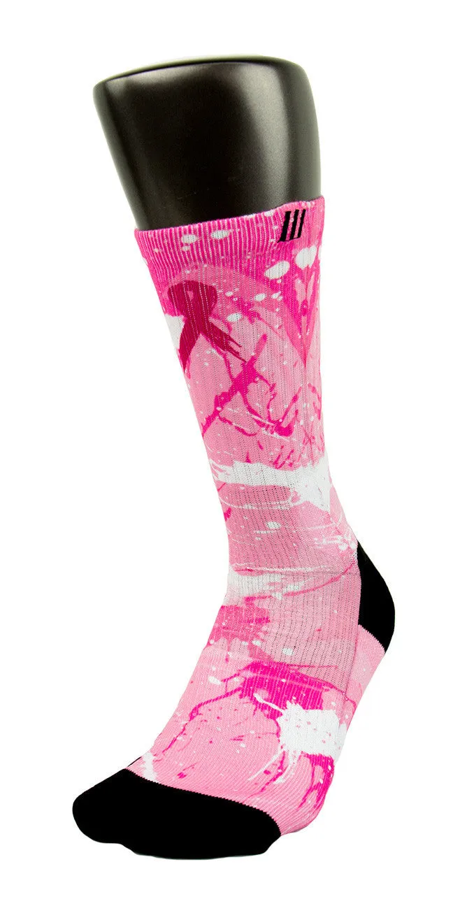 Breast Cancer A Splash of Pink CES Custom Socks