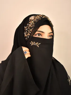 Bridal Handwork Party Wear Niqab With Elastic