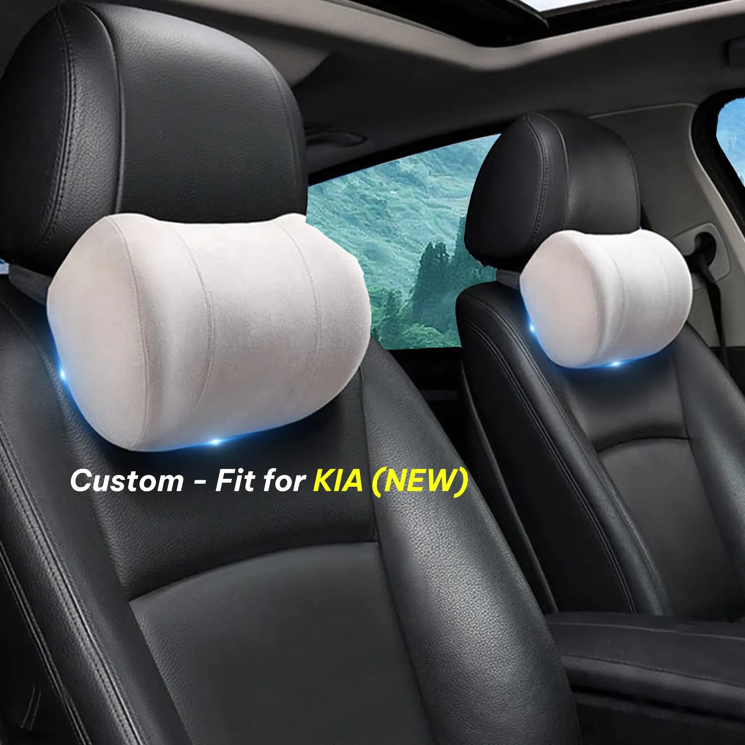 Car Headrest (2 PCS), Custom-Fit For Car, Update Version Premium Memory Foam Car Neck Pillow WAUE227
