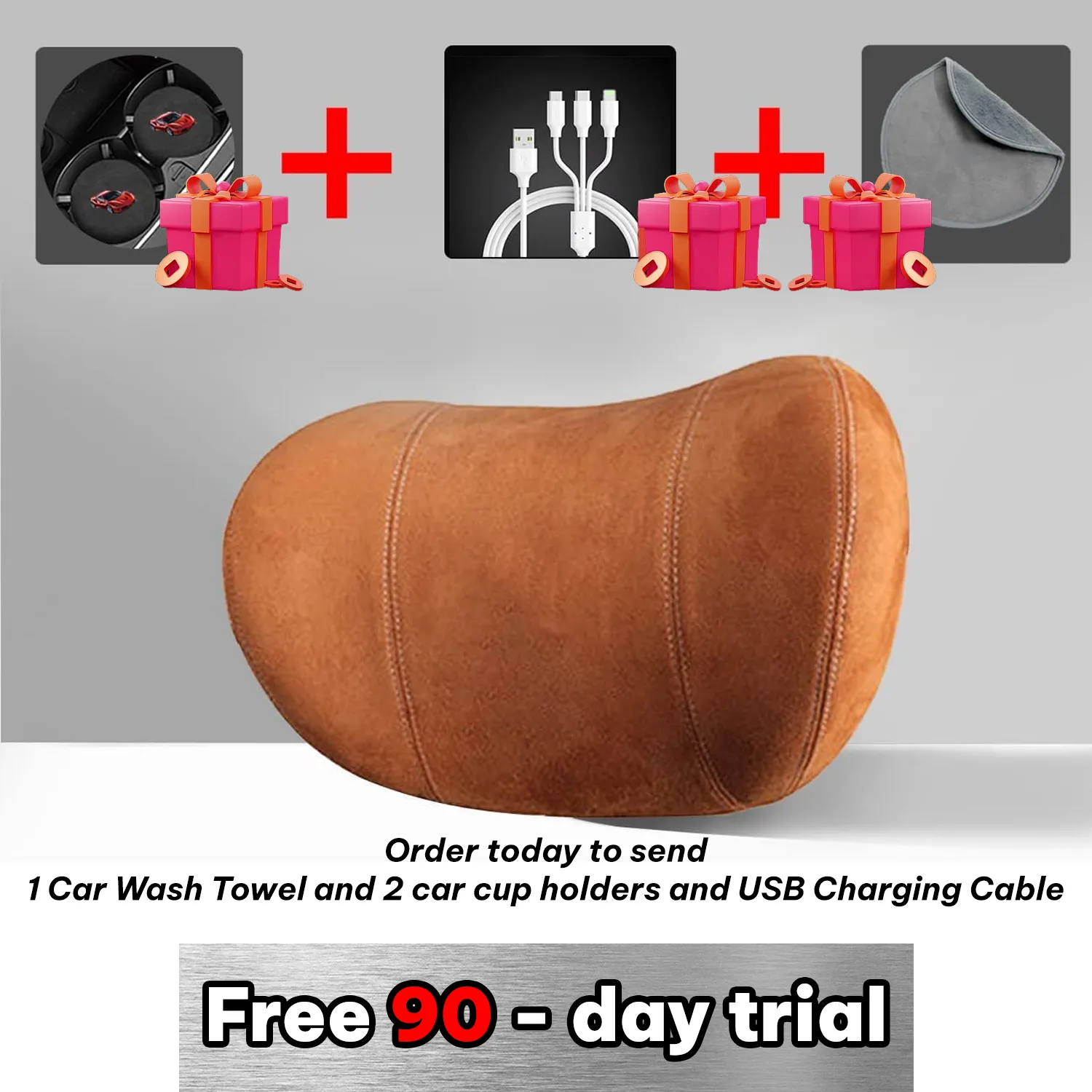 Car Headrest (2 PCS), Custom-Fit For Car, Update Version Premium Memory Foam Car Neck Pillow WAUE227