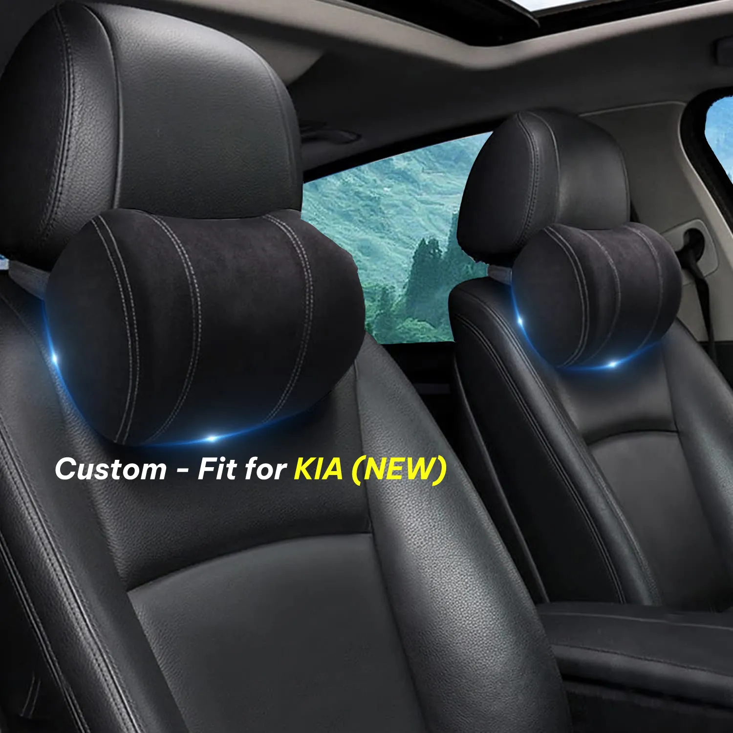 Car Headrest (2 PCS), Custom-Fit For Car, Update Version Premium Memory Foam Car Neck Pillow WAUE227
