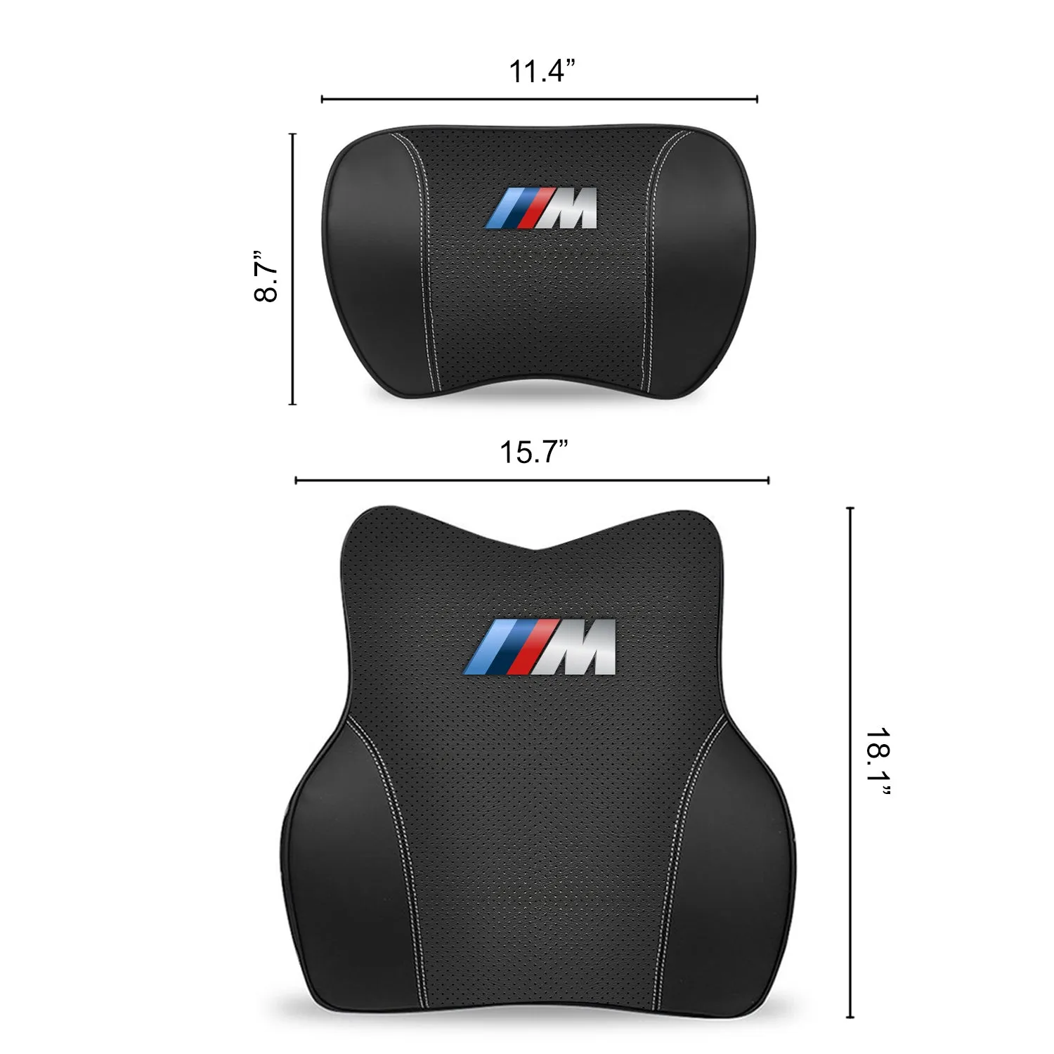Car Headrest Neck Pillow and Lumbar Support Back Cushion Kit, Custom Fit For Your Cars, Memory Foam Erognomic, Car Accessories KO13992