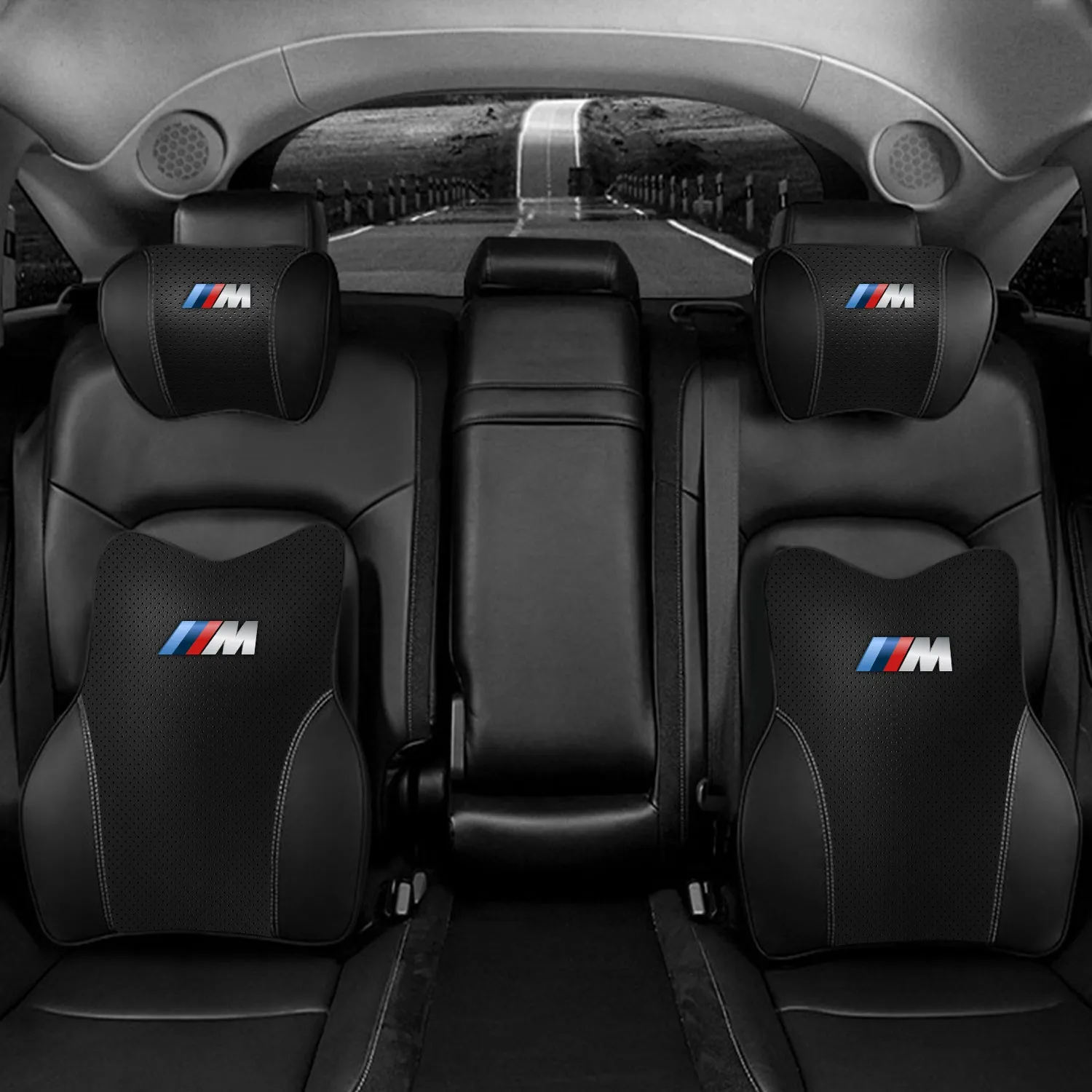 Car Headrest Neck Pillow and Lumbar Support Back Cushion Kit, Custom Fit For Your Cars, Memory Foam Erognomic, Car Accessories KO13992