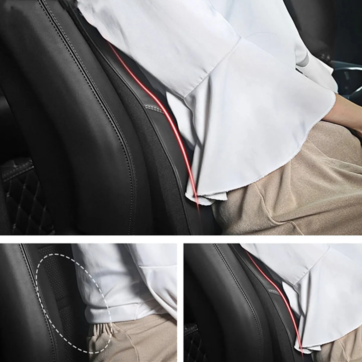 Car Headrest Neck Pillow and Lumbar Support Back Cushion Kit, Custom Fit For Your Cars, Memory Foam Erognomic, Car Accessories KO13992