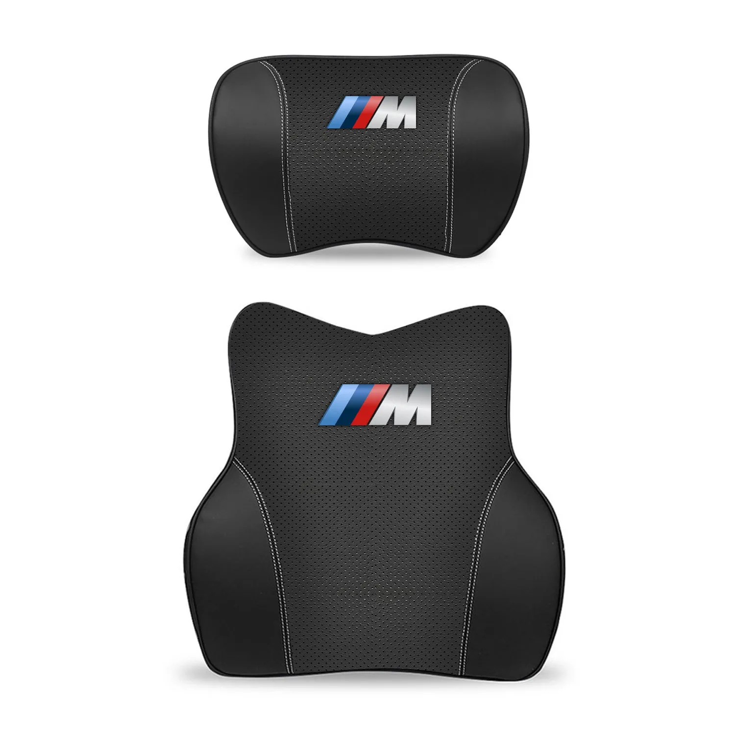 Car Headrest Neck Pillow and Lumbar Support Back Cushion Kit, Custom Fit For Your Cars, Memory Foam Erognomic, Car Accessories KO13992