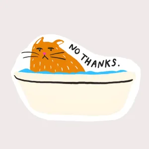 Cat Bath No Thanks - Vinyl Sticker