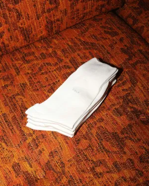 CDLP Mid Length Bamboo Socks in White