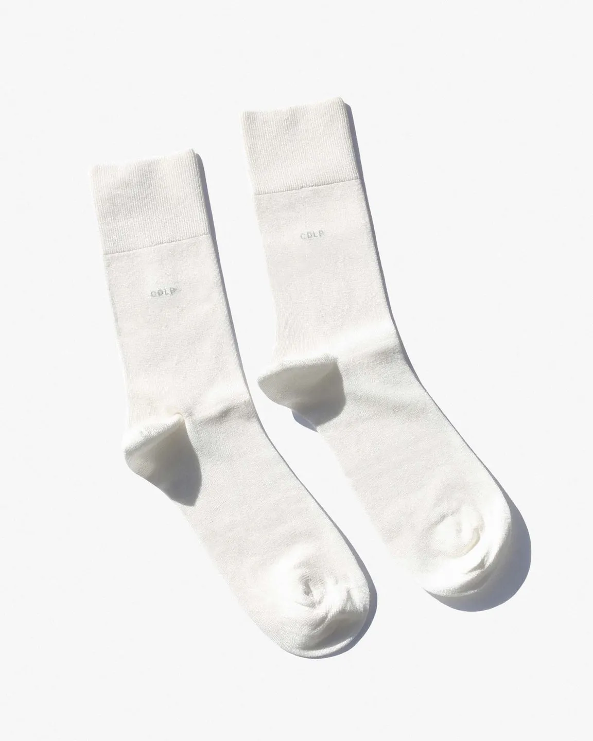 CDLP Mid Length Bamboo Socks in White