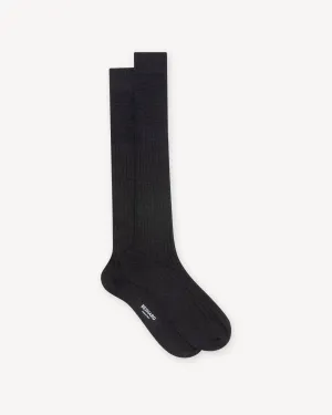 Charcoal Wool Knee High Socks