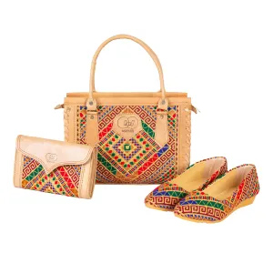 Chic Matching Bags and Shoes | Stylish Tote Bag with Clutch Purse and Ballet Shoes Nk-164