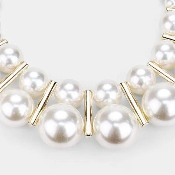 Chunky Pearl (faux) Cream Statement Necklace