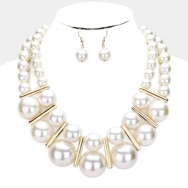 Chunky Pearl (faux) Cream Statement Necklace