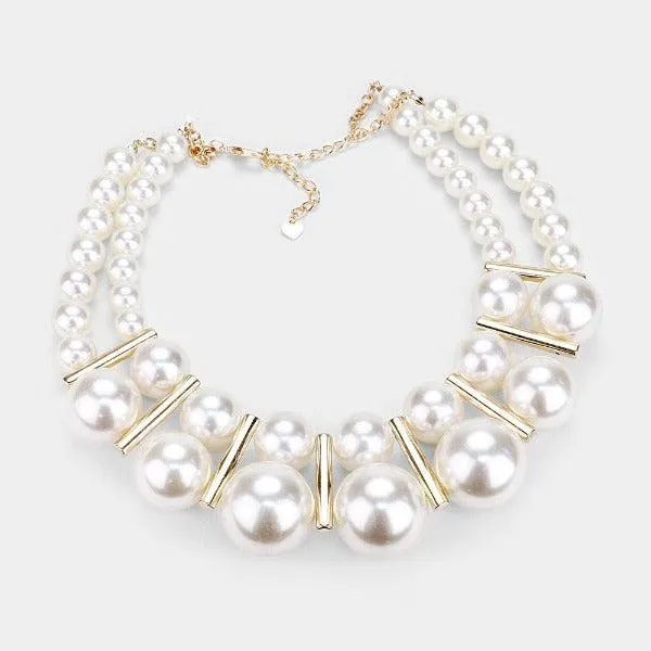 Chunky Pearl (faux) Cream Statement Necklace