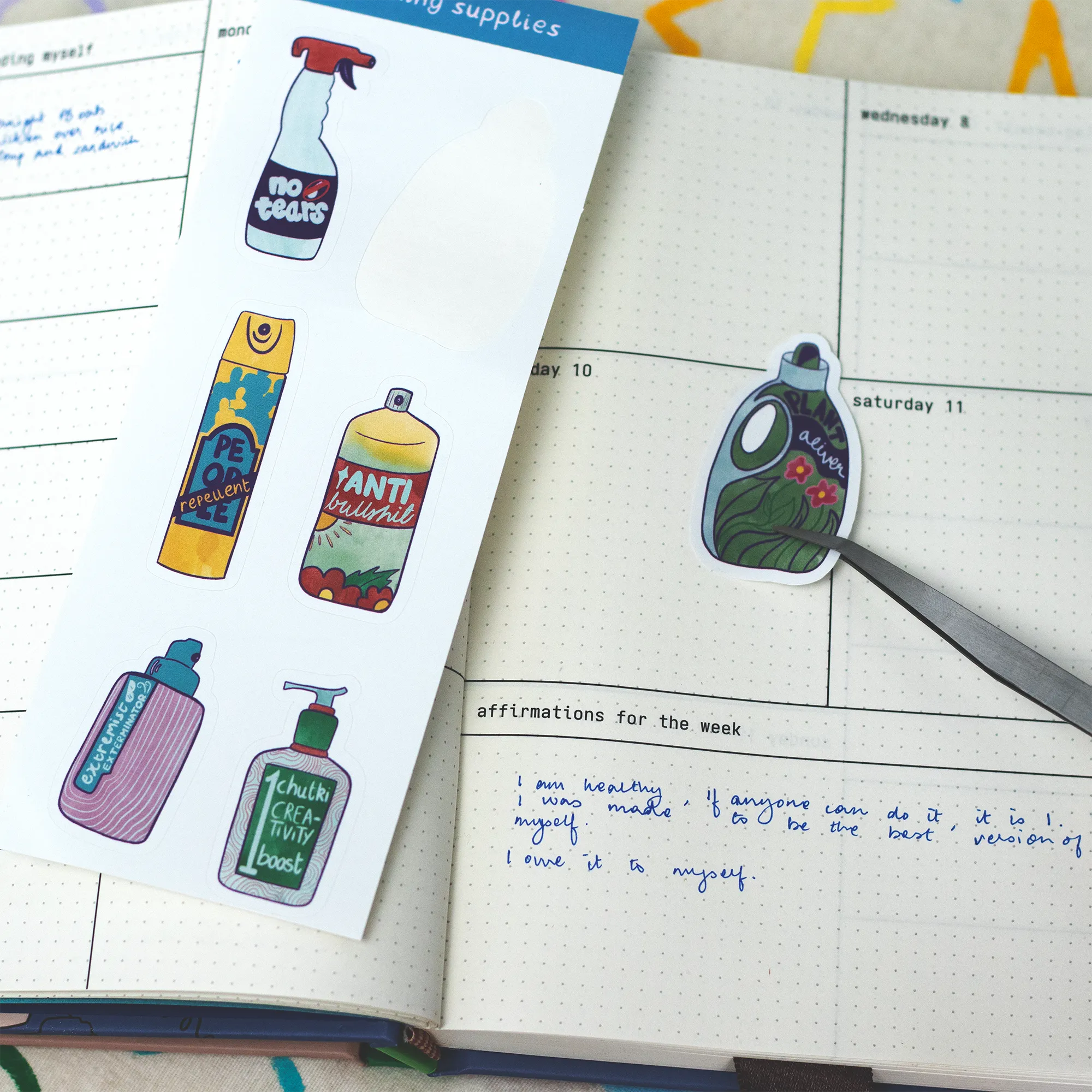 cleaning supplies sticker sheet