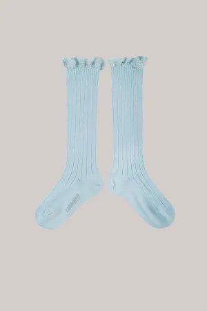 Collegièn X Strawberries & Cream - Joséphine Knee Socks Lace - Glacier