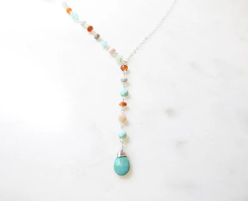 Colorful Rice Bead Chain Necklace Women New