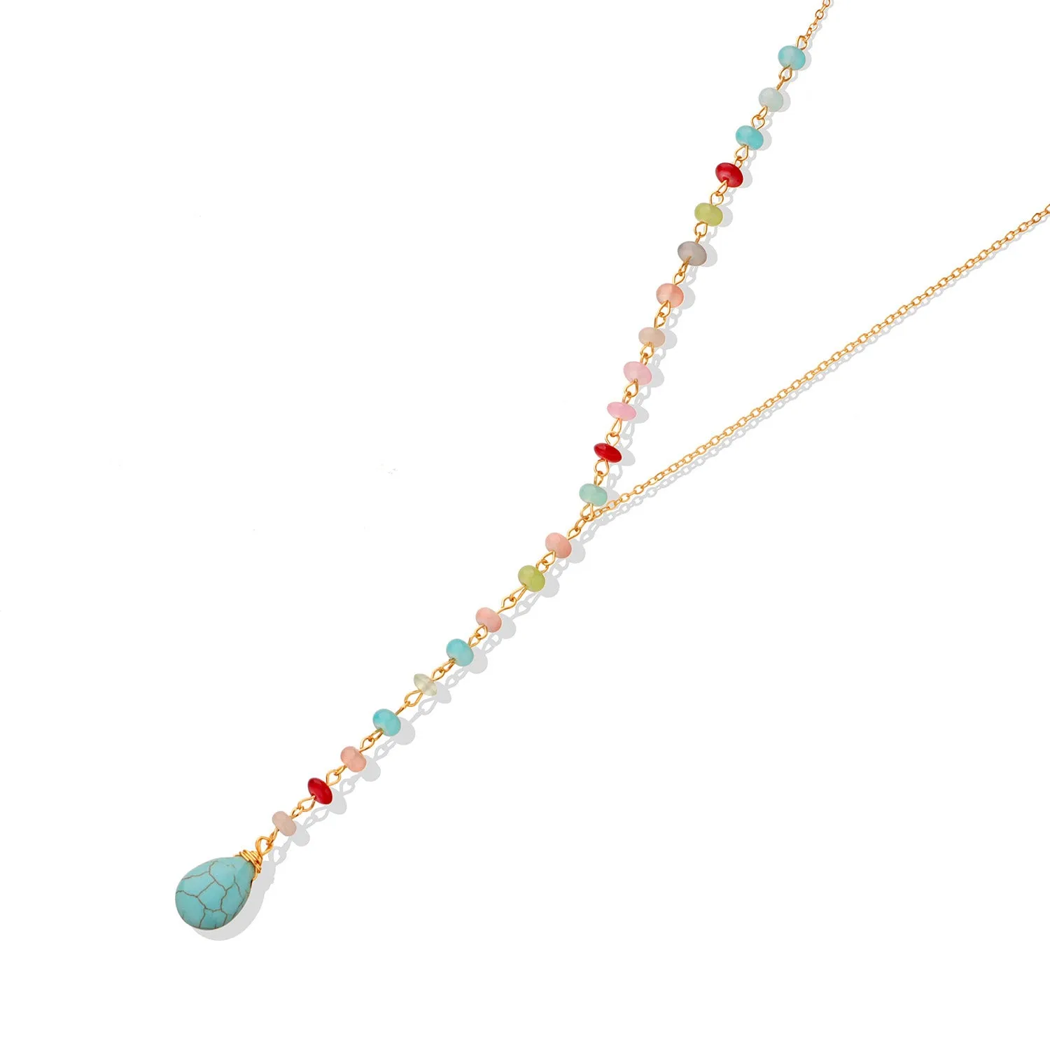 Colorful Rice Bead Chain Necklace Women New