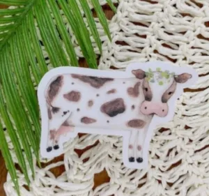 Cow Clear Vinyl Sticker