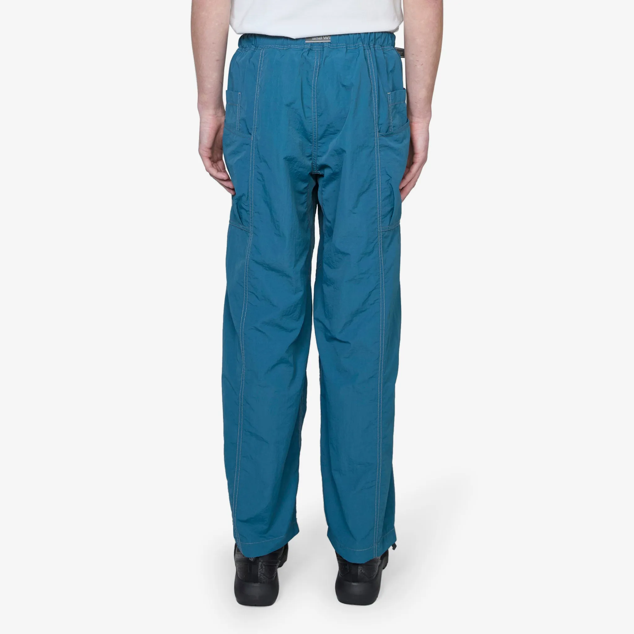 Crinkled Nylon Pants Blue