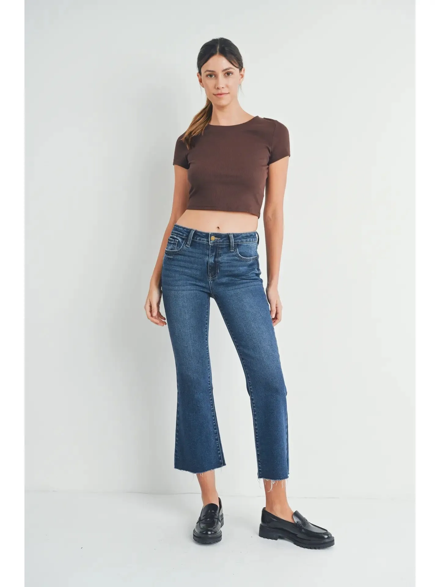 Cropped Flare - Dark Denim
