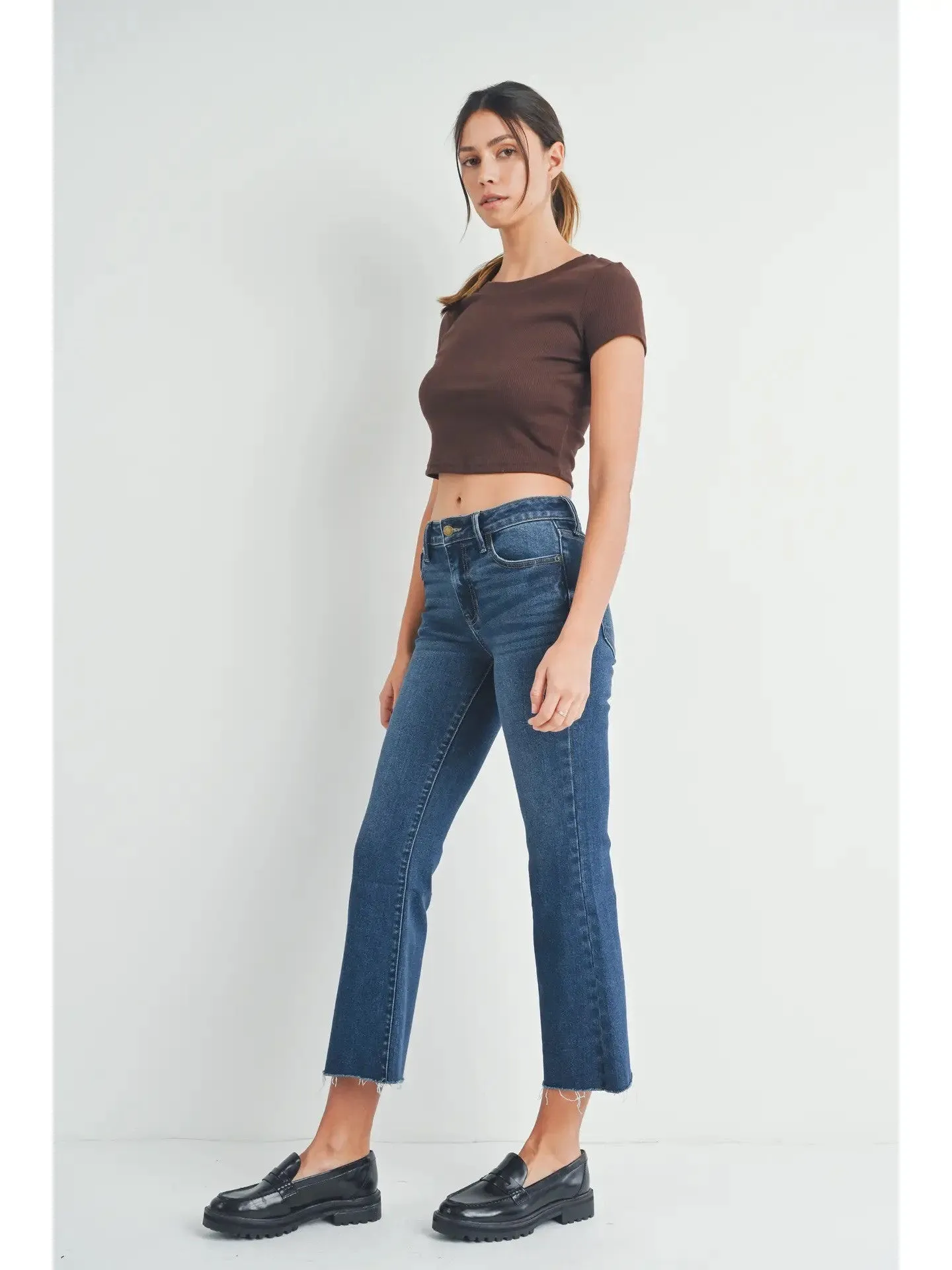 Cropped Flare - Dark Denim