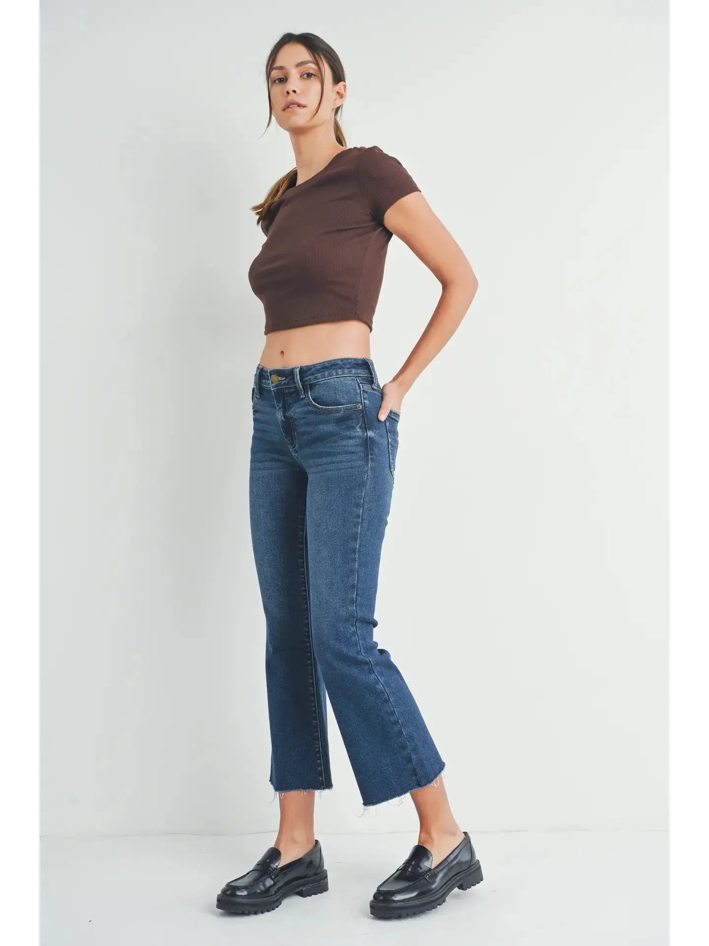 Cropped Flare - Dark Denim