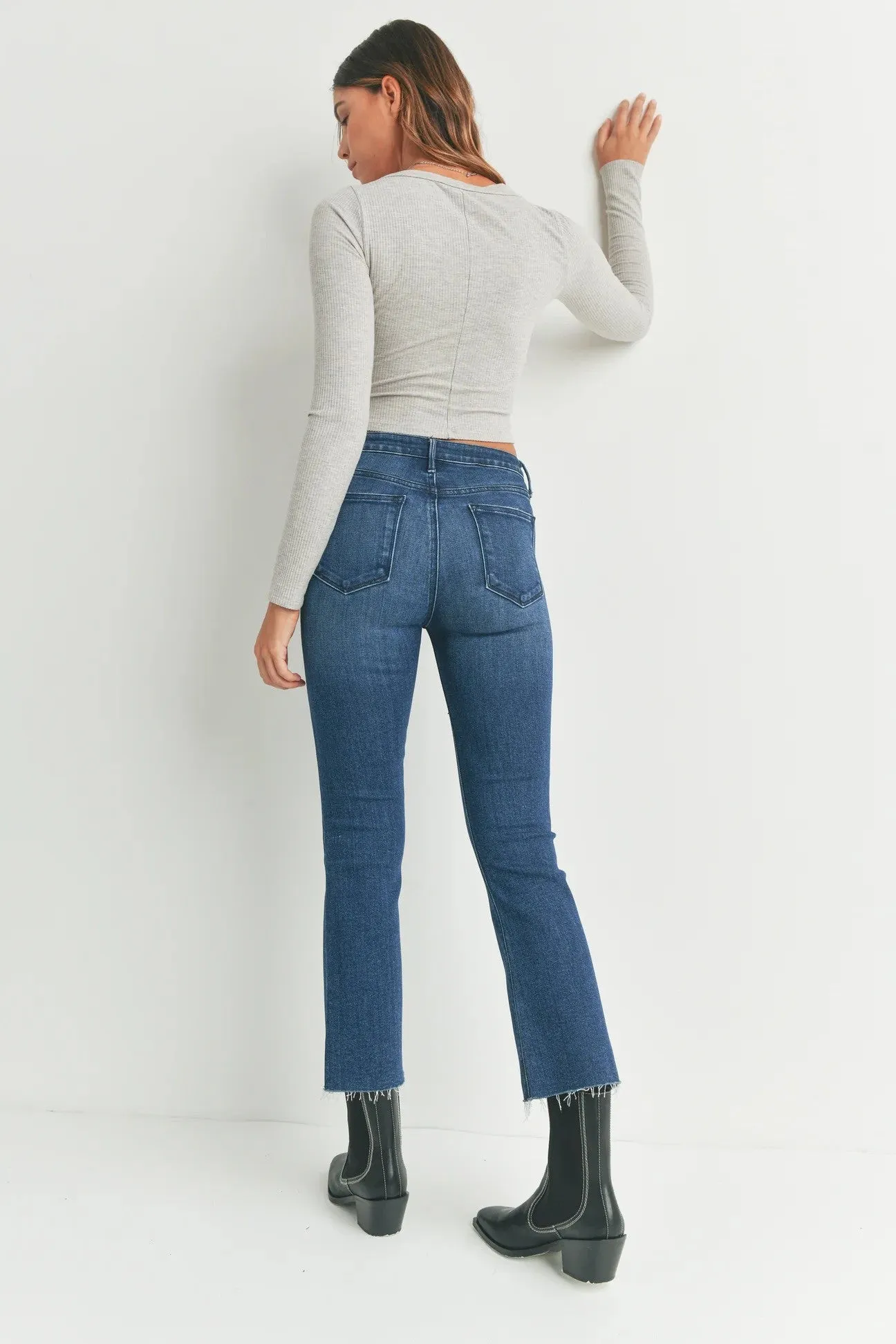 Cropped Flare - Dark Denim