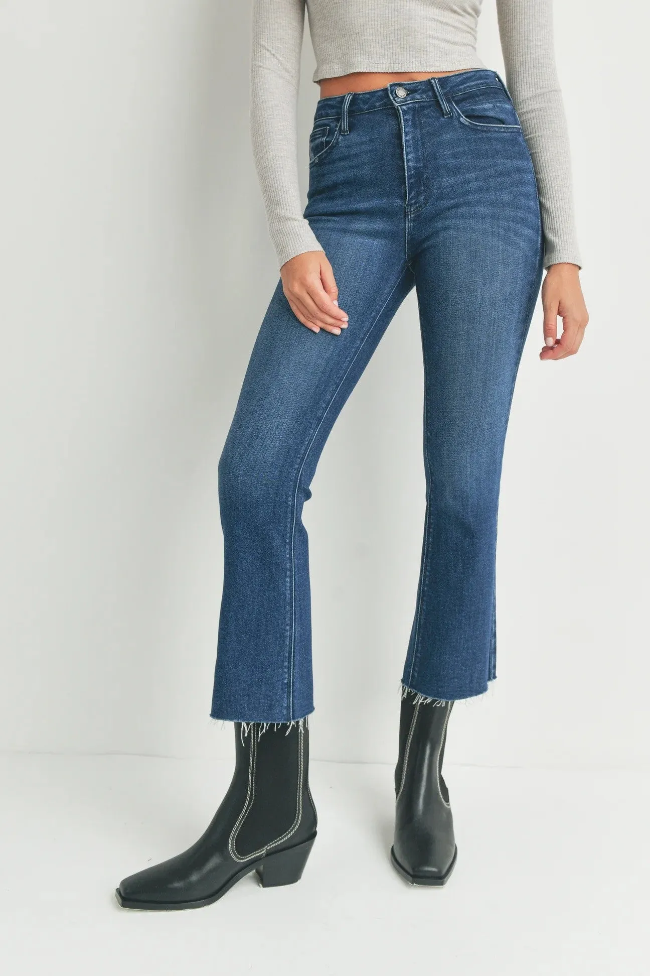 Cropped Flare - Dark Denim