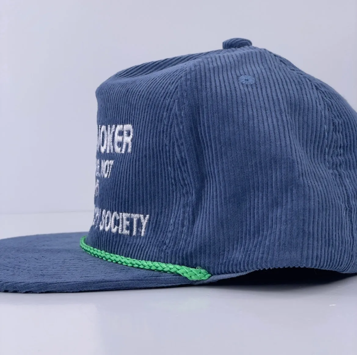 Custom embroidered I AM A SMOKER THANKS FOR NOT BITCH N Corydory Snapback Cap Hat