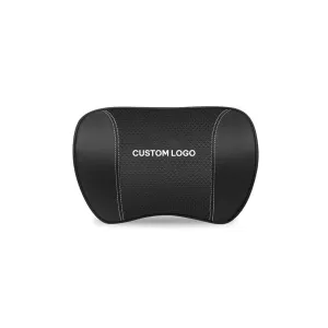 Custom Logo Car Headrest Neck Pillow and Lumbar Support Back Cushion Kit, Fit with Cars, Memory Foam Erognomic Design Universal Fit Muscle Pain and Tension Relief for Car Seat
