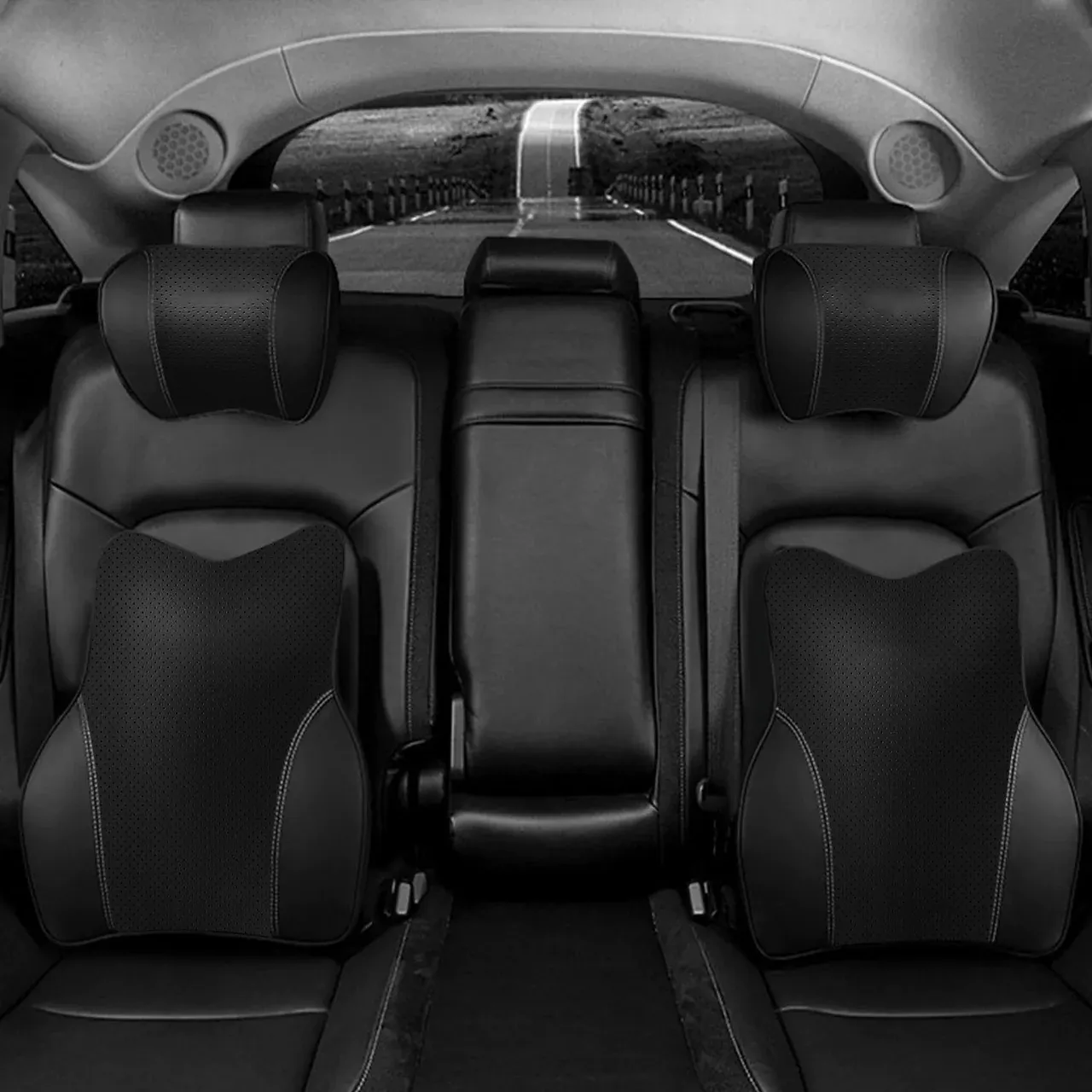 Custom Text For Car Headrest Neck Pillow and Lumbar Support Back Cushion Kit, Compatible with All Cars, Memory Foam Erognomic Design Universal Fit Muscle Pain and Tension Relief for Car Seat LM13992