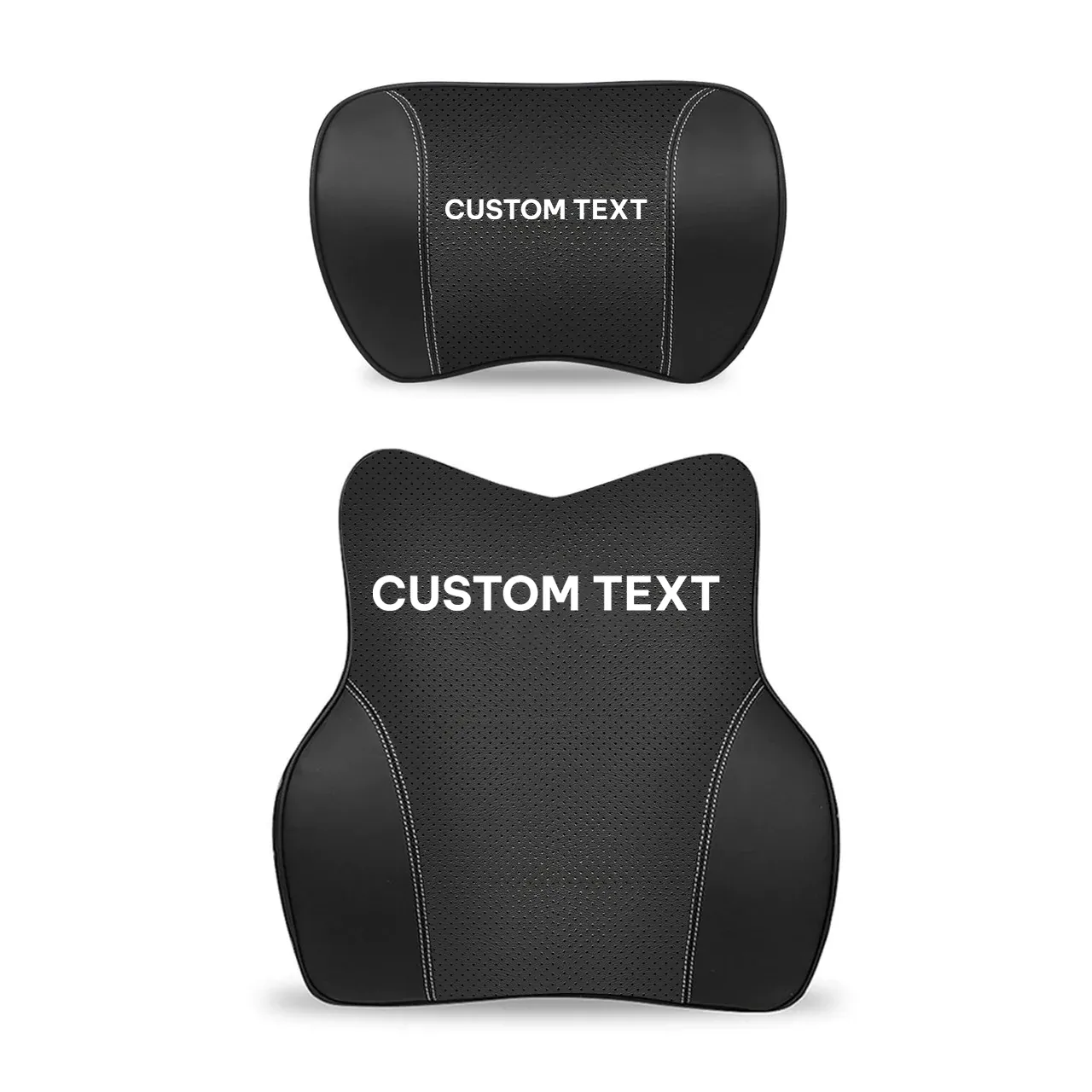 Custom Text For Car Headrest Neck Pillow and Lumbar Support Back Cushion Kit, Compatible with All Cars, Memory Foam Erognomic Design Universal Fit Muscle Pain and Tension Relief for Car Seat LM13992