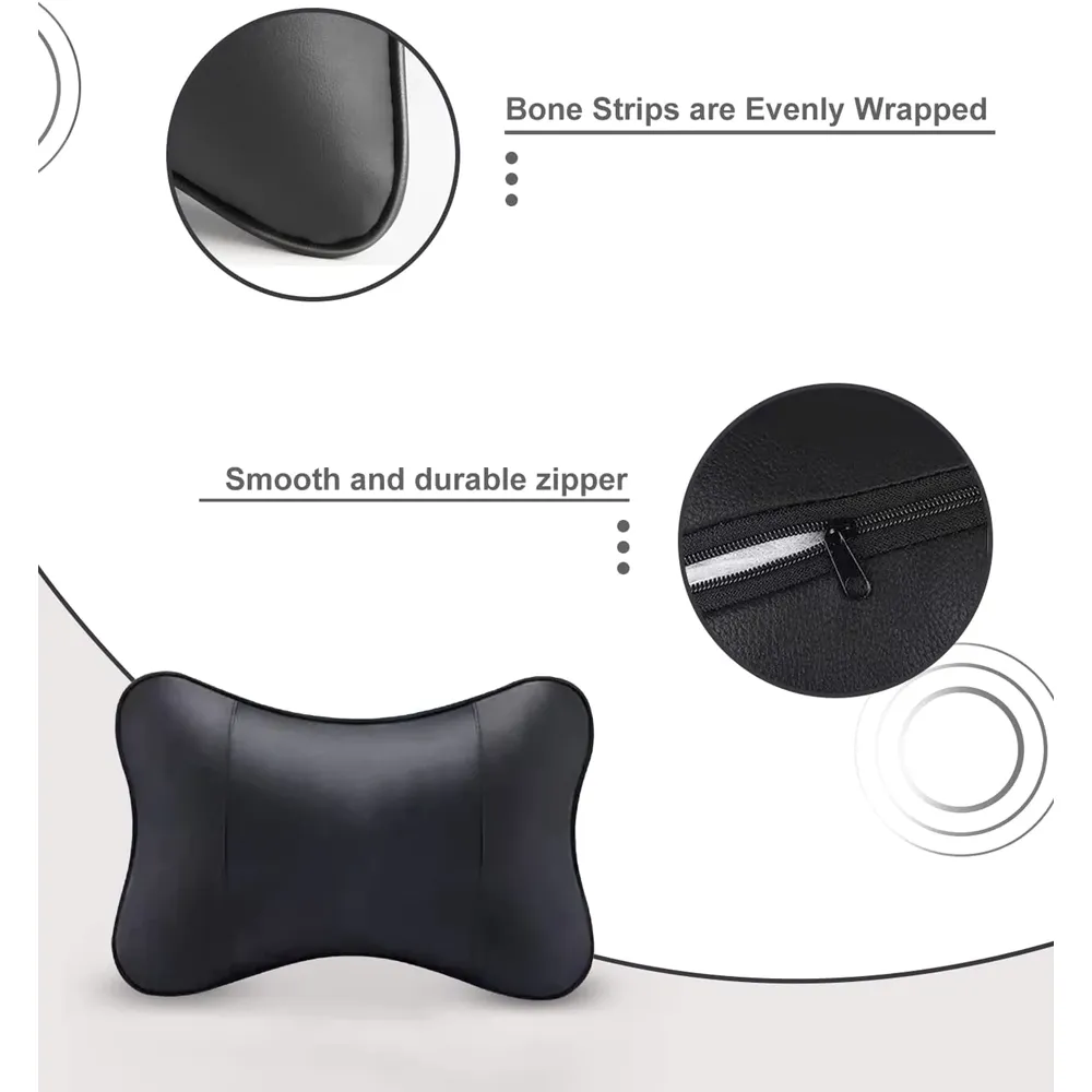 Custom Text For For Thickened Foam Car Neck Pillow, Compatible with All Cars, Soft Leather Headrest (2 Pieces) for Driving Home Office JE13990
