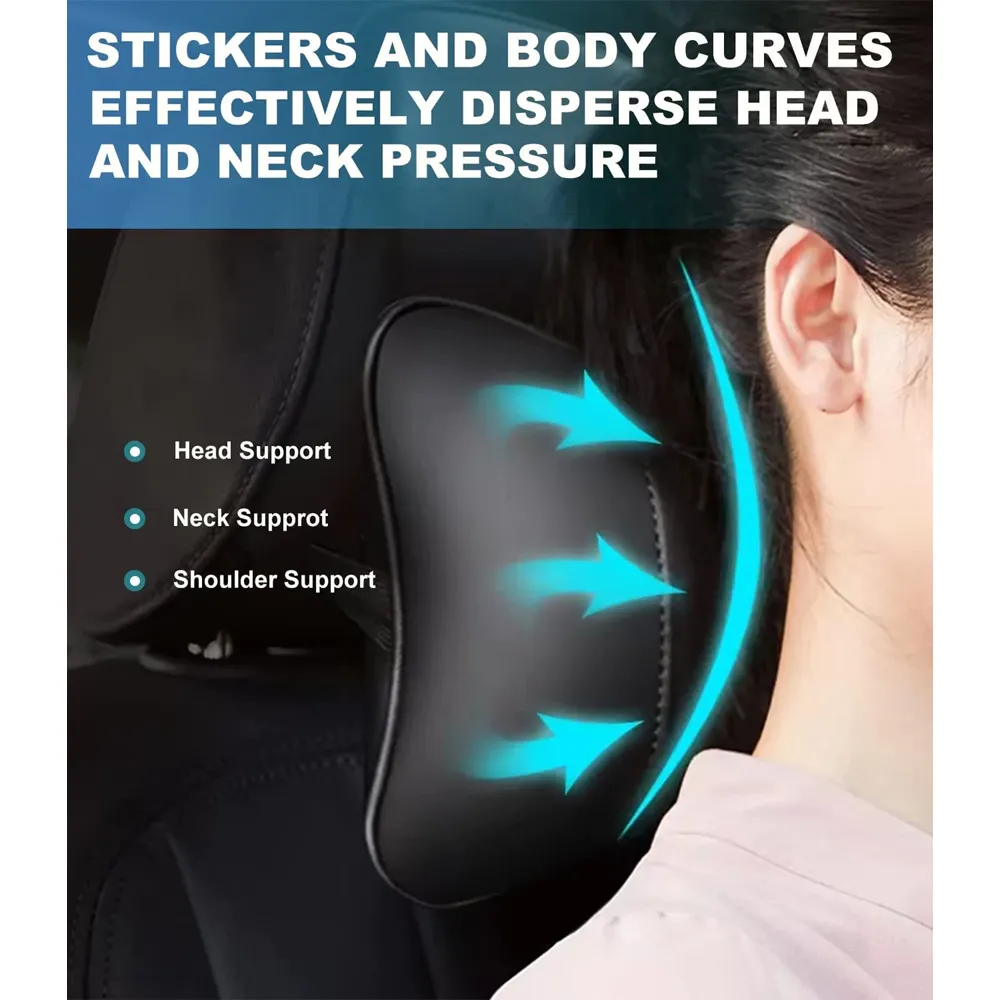 Custom Text For For Thickened Foam Car Neck Pillow, Compatible with All Cars, Soft Leather Headrest (2 Pieces) for Driving Home Office JE13990