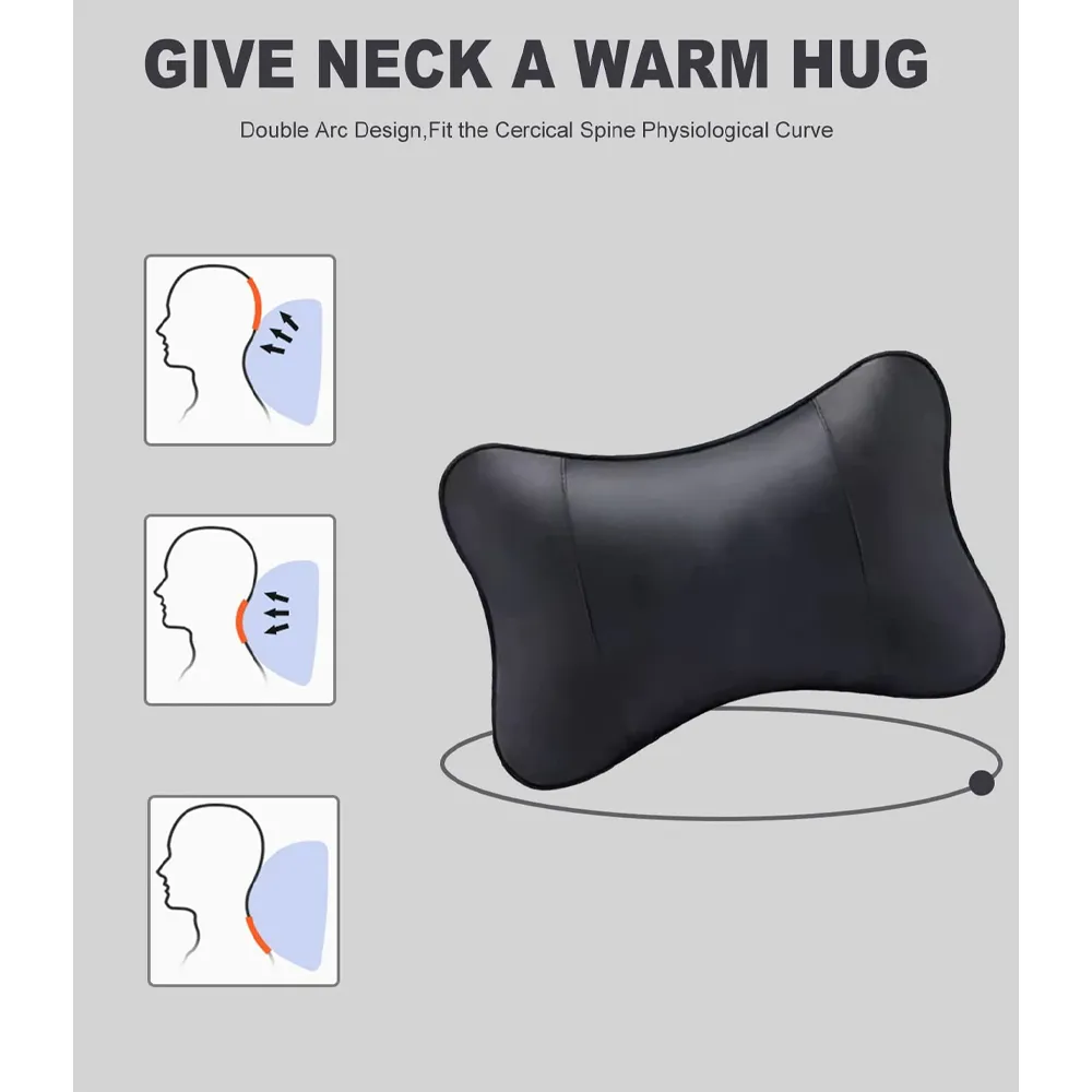 Custom Text For For Thickened Foam Car Neck Pillow, Compatible with All Cars, Soft Leather Headrest (2 Pieces) for Driving Home Office JE13990